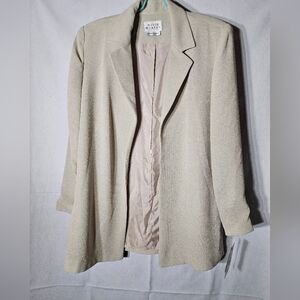 NWT vintage David Warren open cream blazer size 6.